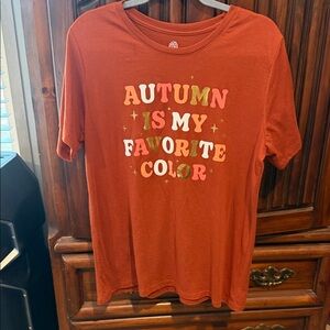 Women's Short Sleeve Tee - Autumn Graphic - Orange